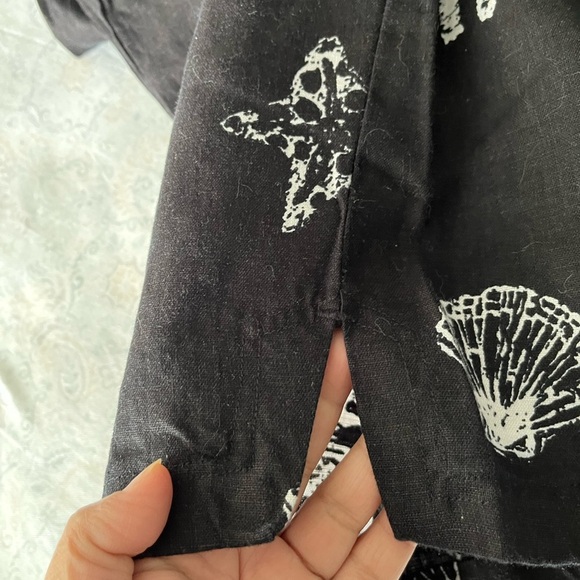 Black and White Straight Leg Pants with Nautical Print - Picture 10 of 11